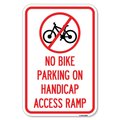 Signmission No Bike Parking on Handicap Access Ramp Heavy-Gauge Aluminum Sign, 12" x 18", A-1218-23855 A-1218-23855